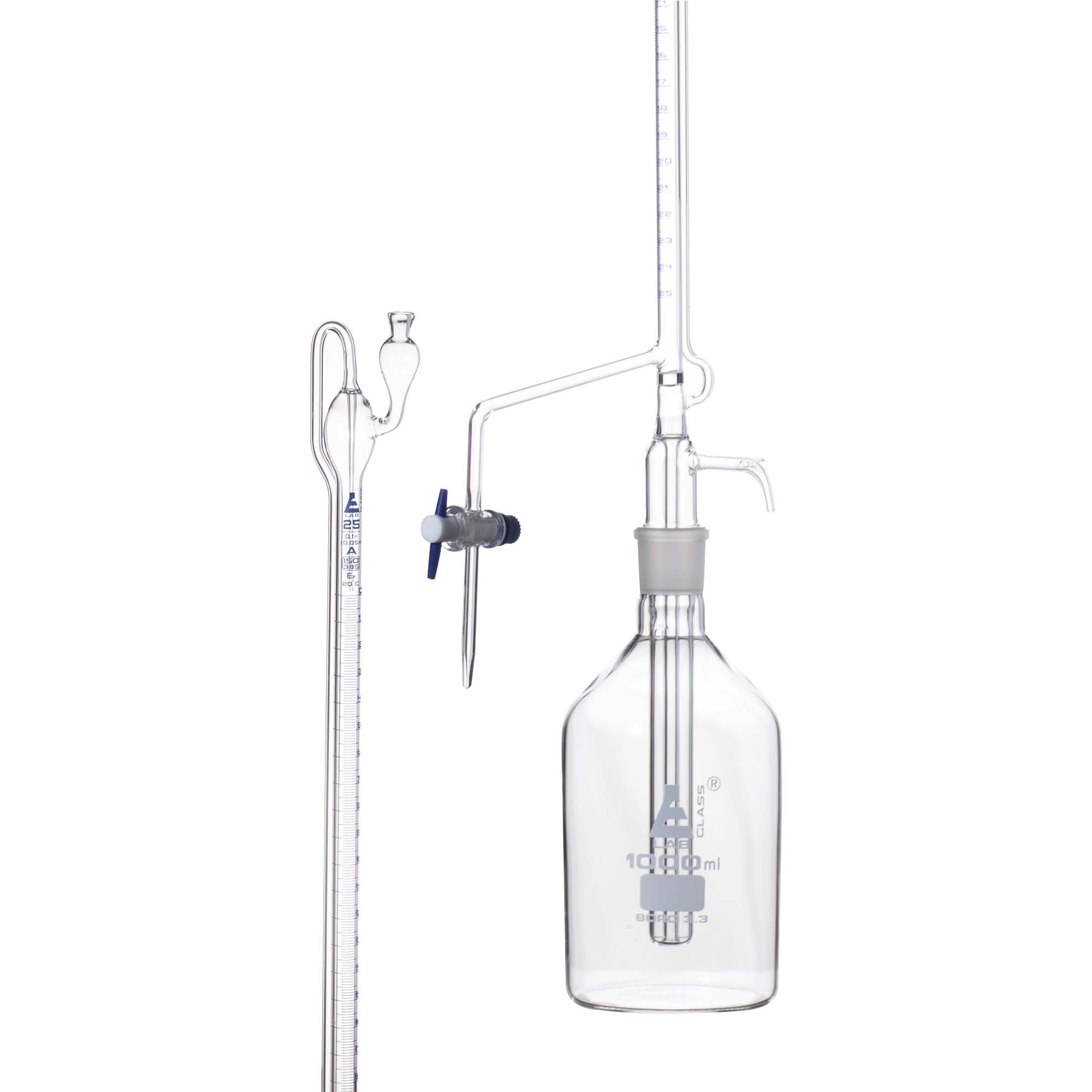 Automatic Zero Burette, 25ml Class A, ASTM Glass, with PTFE Key St