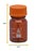 Reagent Bottle, 100ml - Amber Colored Glass - Orange Screw Cap - Borosilicate 3.3 Glass