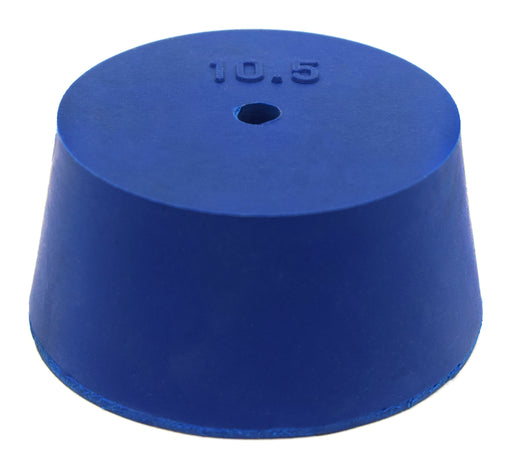 10PK Neoprene Stoppers, 1 Hole - ASTM - Size: #10.5 - 45mm Bottom, 53mm Top, 25mm Length