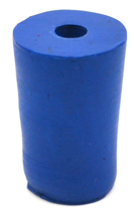 Neoprene Stoppers, 1 Hole - Blue - Size: 13mm Bottom, 16mm Top, 24mm Length - Pack of 10