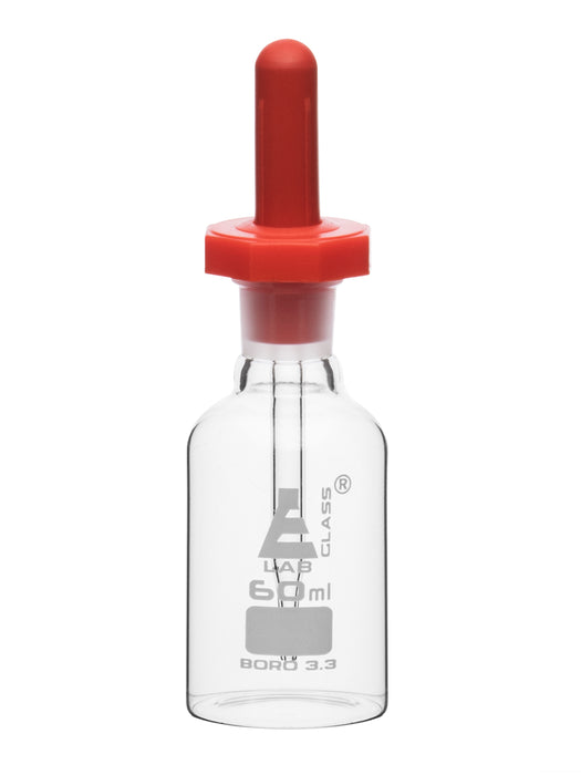 Dropping Bottle, 60ml (2oz) - Eye Dropper Pipette - Borosilicate 3.3 Glass