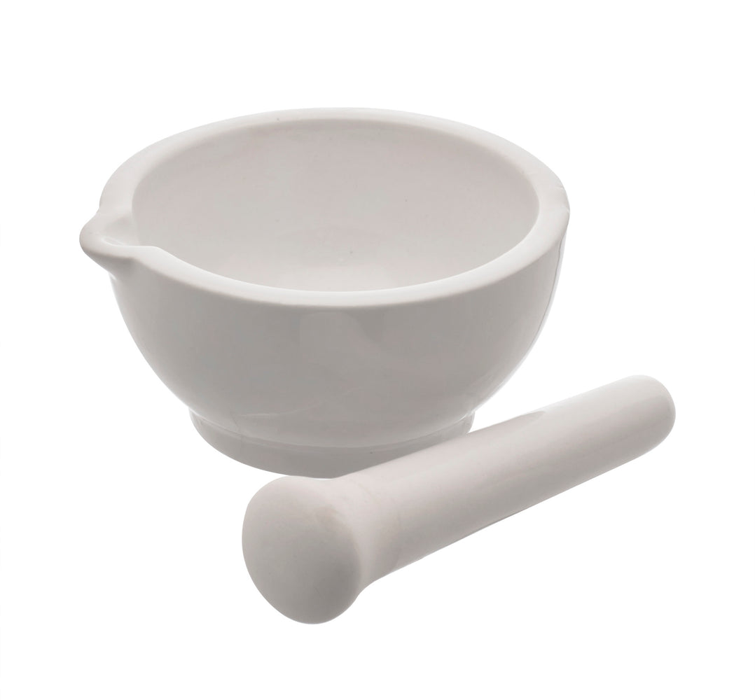Porcelain Mortar & Pestle Set, 67oz - Heavy Duty Pattern - Unglazed Gr - View #8