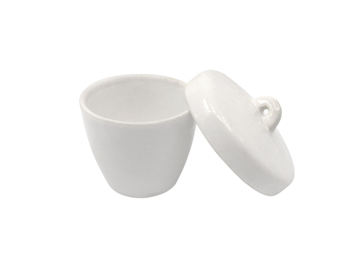 Porcelain Crucible with Lid, 10mL Capacity - Tall Form — Eisco Labs