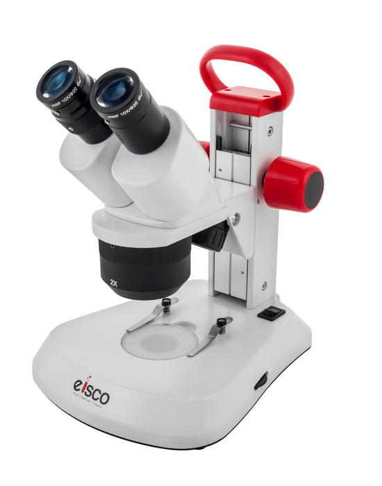 Premium Binocular Stereo Microscope, Dual Magnification, Dual Illumination - Eisco Labs