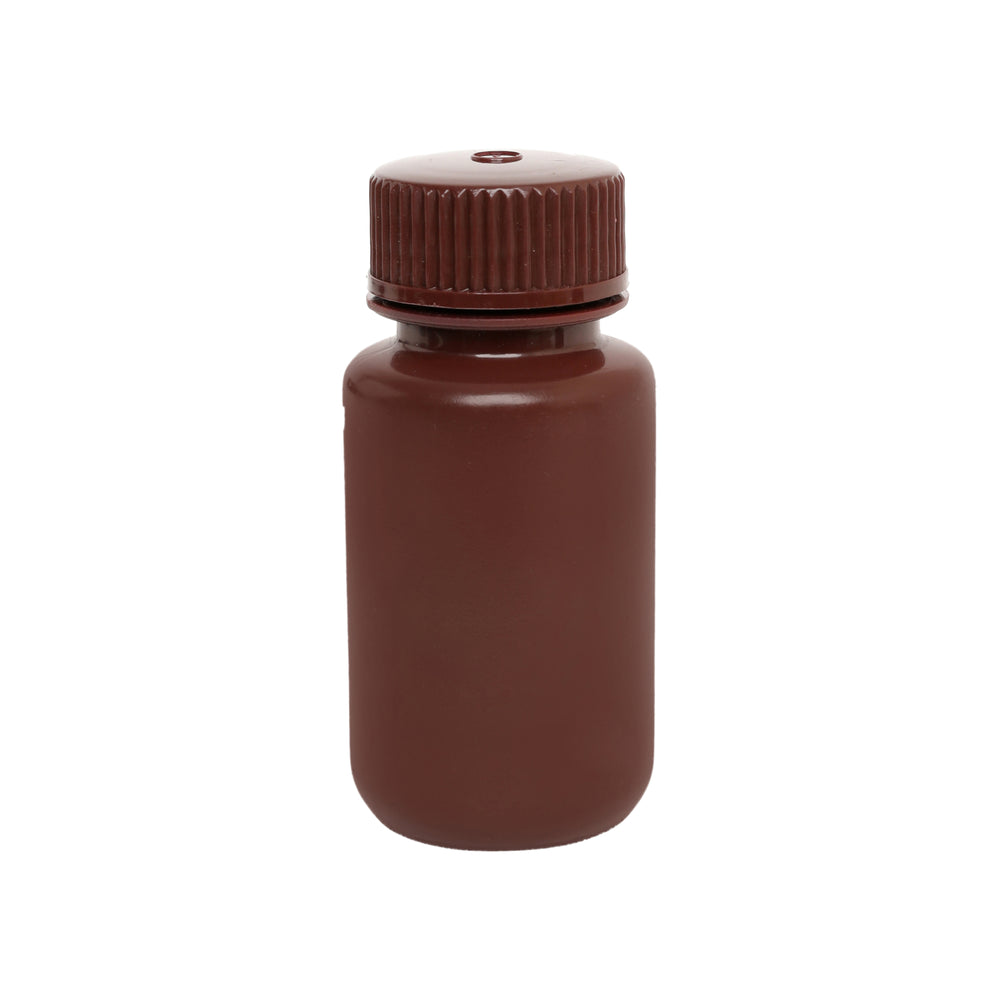 Reagent Bottle, Amber, 60mL - Wide Mouth with Screw Cap - HDPE