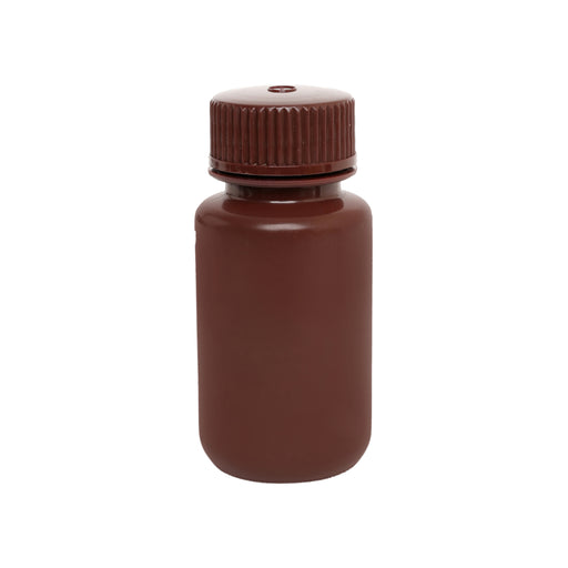 Reagent Bottle, Amber, 60mL - Wide Mouth with Screw Cap - HDPE
