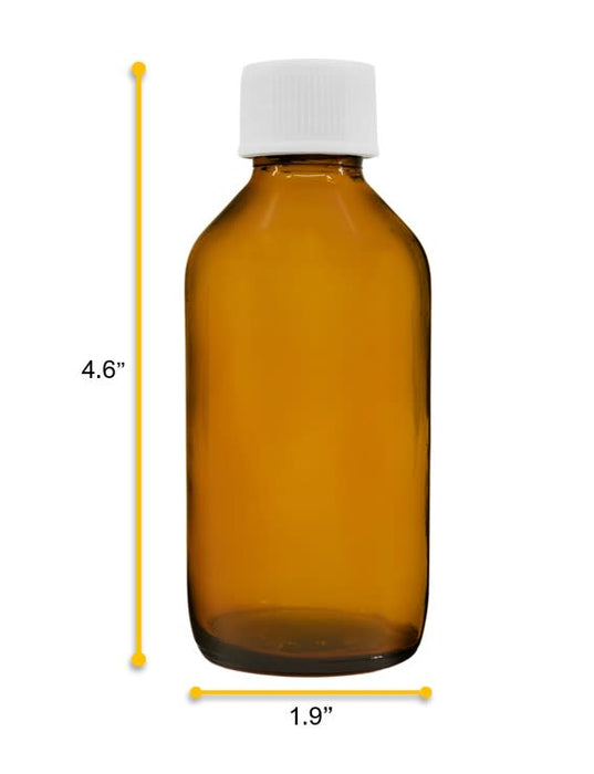 12PK Reagent Bottles, 100ml - Amber Colored Soda Glass