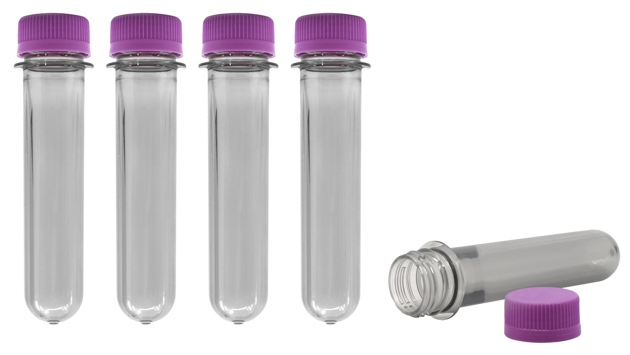 Baby Soda Bottle with Cap, 25ml - Plastic Test Tubes - Polyethylene Terephthalate (PET) - Eisco Labs