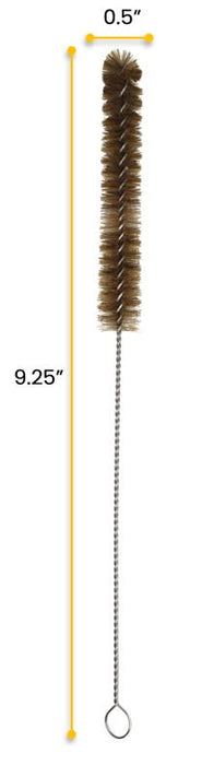 12PK Bristle Cleaning Brushes, 9.25" - Fan Shaped Ends - 0.5" Diameter