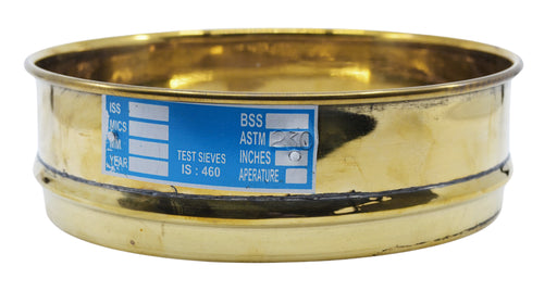 Test Sieve, 8 Inch - Full Height - ASTM No. 230 (63µm) - Brass Frame with Stainless Steel Wire Mesh - Eisco Labs