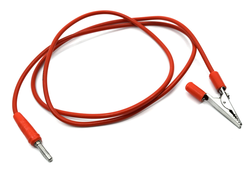 Connecting Lead, Red, 40" - Alligator Clip and 4mm Plug Ends - Eisco Labs