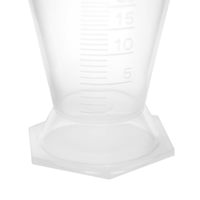 Conical Measure, 25ml - Polypropylene - Raised Graduations - Hexagonal Base
