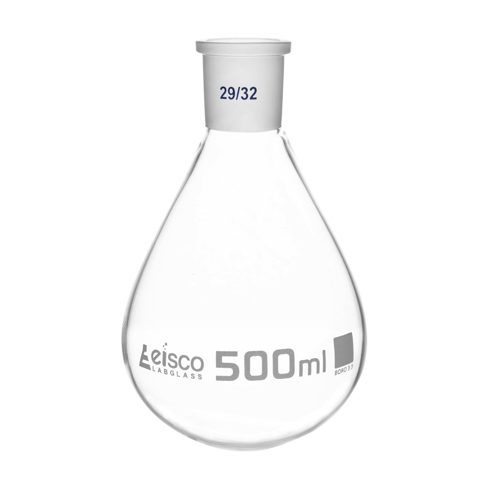 Evaporating Flask, 500ml - 29/32 Interchangeable Joint - Borosilicate Glass - Eisco Labs