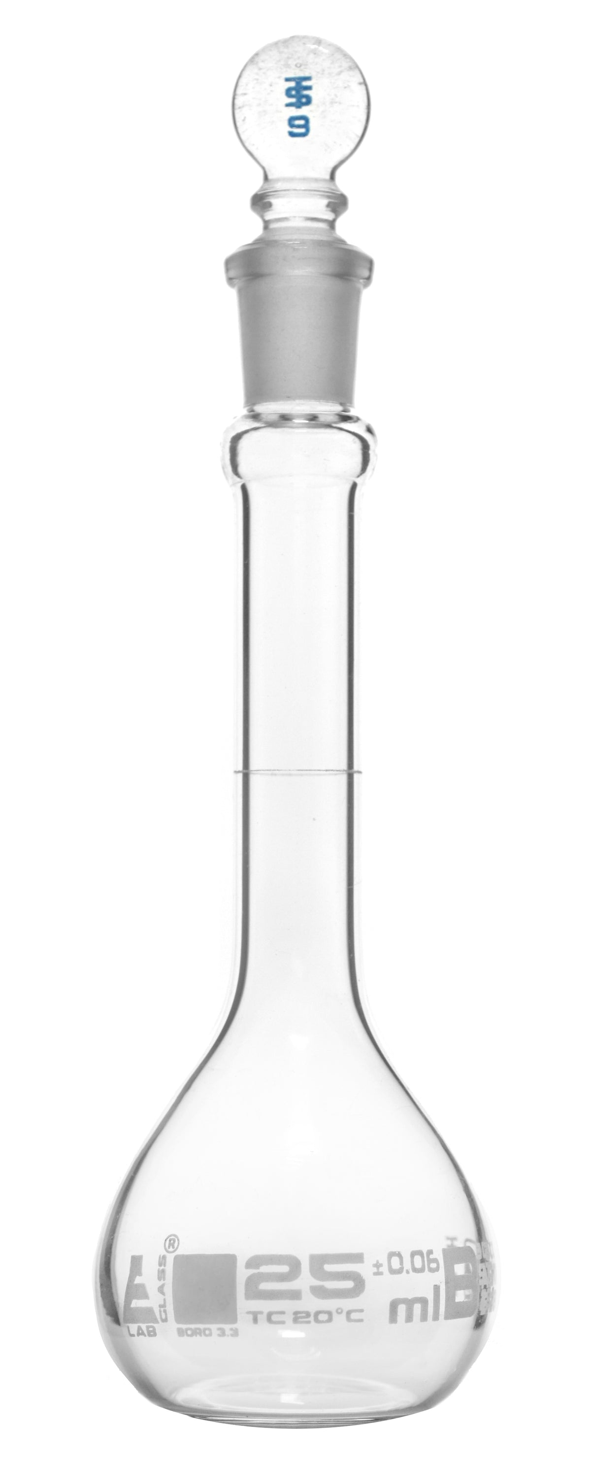 Volumetric Flask, 25ml Class A, ASTM Tolerance ±0.030 ml Glass S