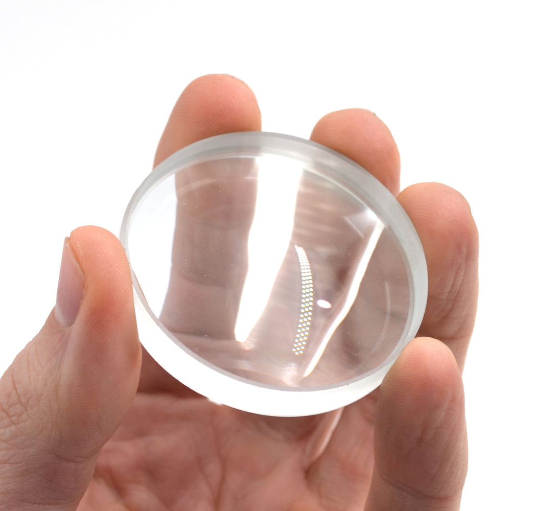 Round Double Concave High Optical Purity Glass Lens - 2" (50mm) Diameter - 100mm Focal Length - 7mm Thick Approx. - Eisco Labs