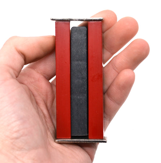 Alnico Bar Magnets Pair with Keeper. 3" (75mm) Long, 0.6" (15mm) Wide - Eisco Labs