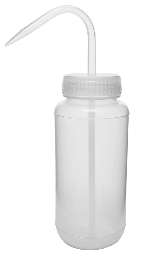 ウォーター500ml Wash Bottle, 500mL - Wide Mouth - Vented Cap - LDPE — Eisco Labs