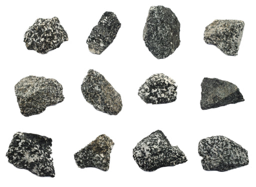 12 Pack - Raw Diorite, Igneous Rock Specimens - Approx. 1"