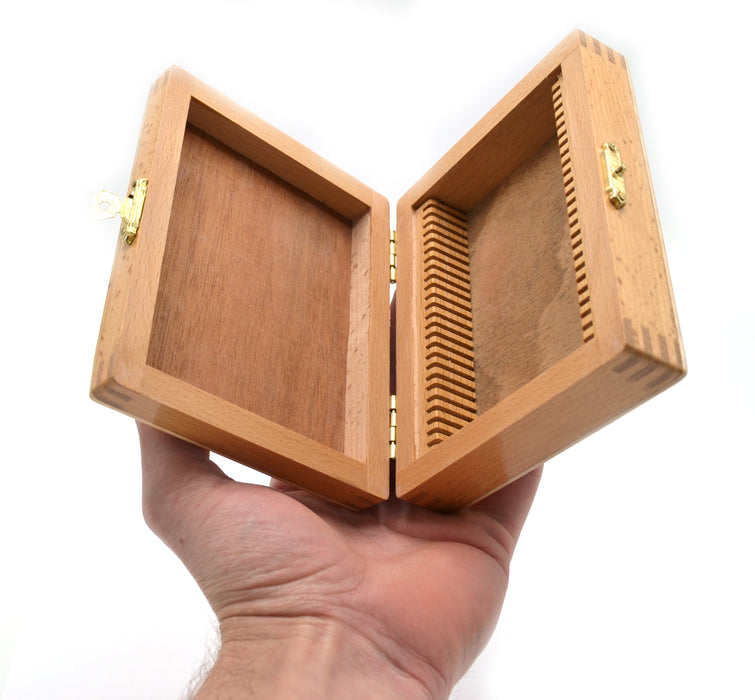 Wooden Slide Box for 25 Slides with Latch - For 75x25mm Slides - Eisco Labs