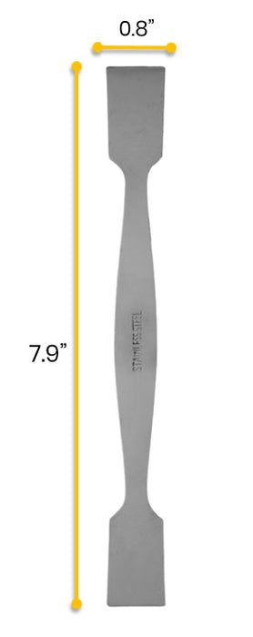 Dual End Spatula, 7.9" - Stainless Steel, Polished - Flat Blades