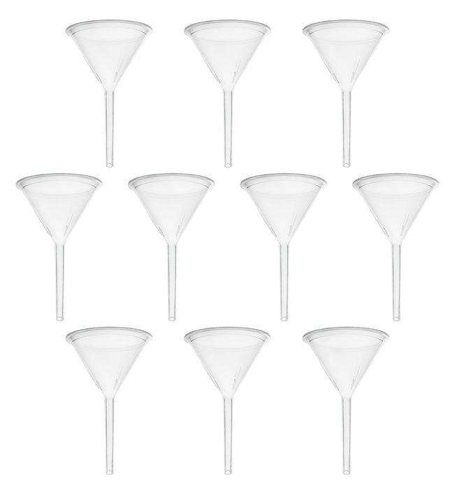 10PK Filter Funnel, 2.6" - Polypropylene Plastic - Chemical Resistant