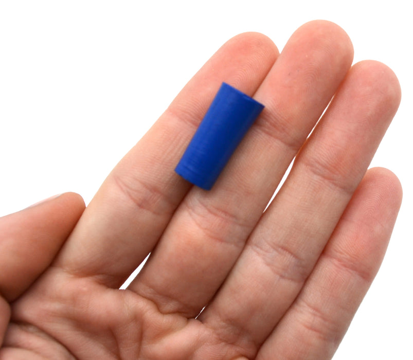 Neoprene Stoppers, 1 Hole - Blue - Size: 8mm Bottom, 10.5mm Top, 20mm Length - Pack of 10