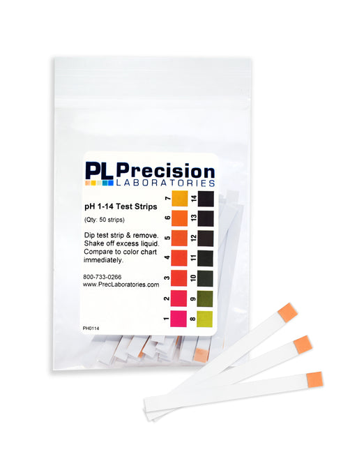 50PK pH Test Strips with Single Pad, 1-14 Range