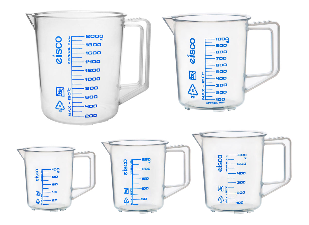 Measuring Jug Set - 100, 250, 600, 1000 & 2000ml - Polypropylene
