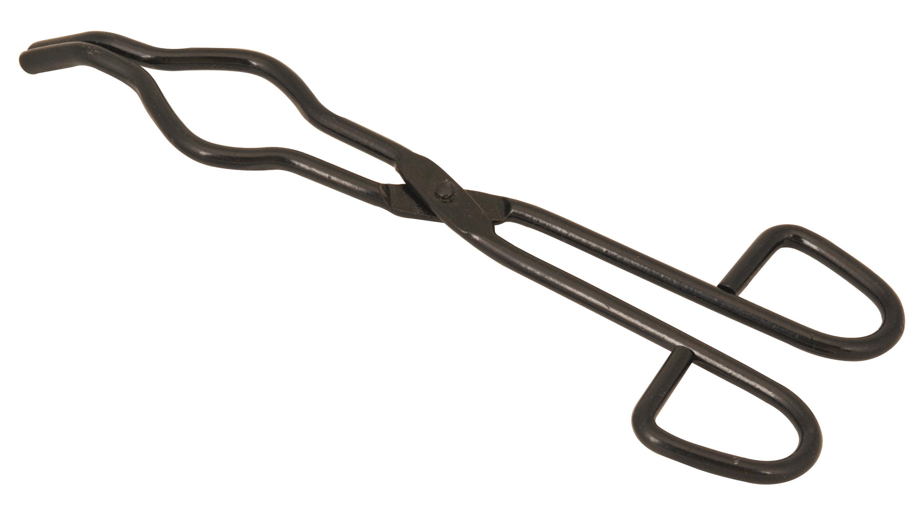 Crucible Tongs, with Bow - 3.5" Capacity - Flat Ends - Blackened Stainless Steel