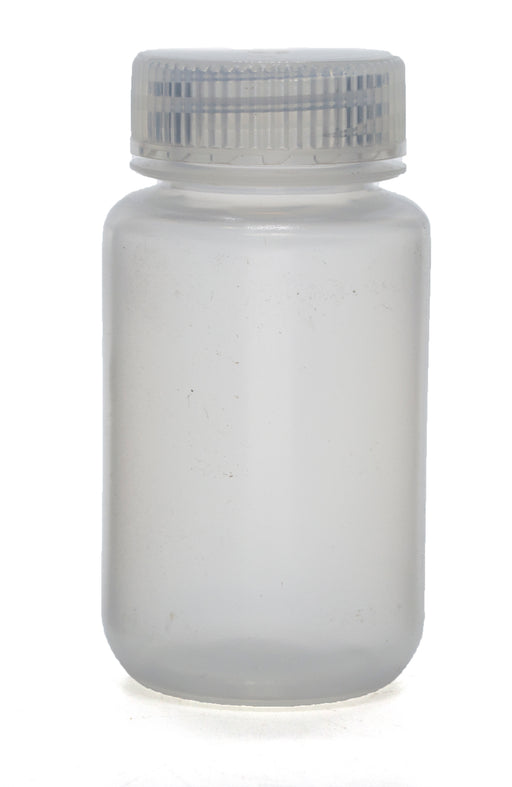 125mL Rigid Plastic Reagent Bottle with Wide Mouth (1.1" ID) and Screw Cap - Polypropylene - Eisco Labs