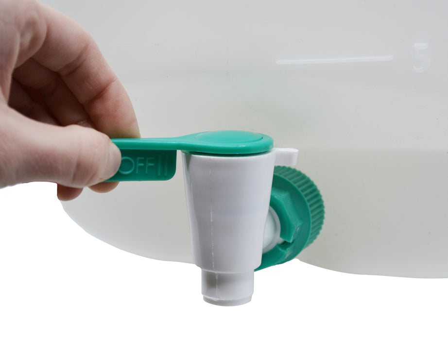 Carboy Bottle with Stopcock, 20 Liter Capacity - Polypropylene - With 2 Handles