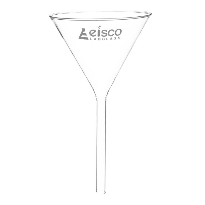 Heavy Filter Funnel, 150mm - Plain Stem, 16mm - Thick, Uniform Walls - Borosilicate Glass - Eisco Labs