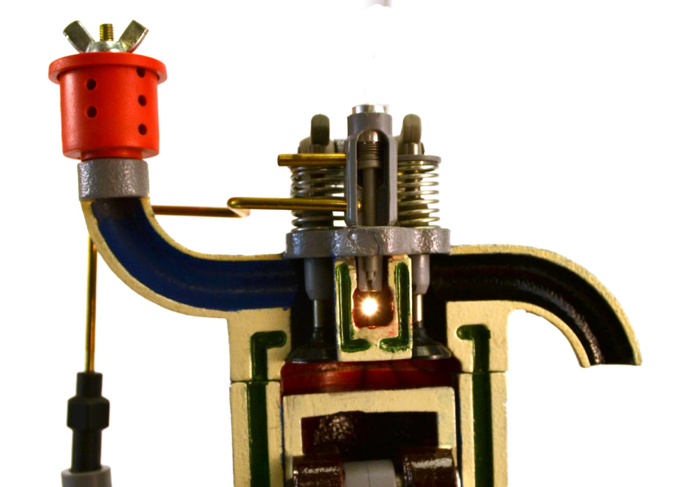 4 Stroke Diesel Hand Crank Model with Actuating Movable Parts to Demonstrate Engine Basics - 16" Tall - Eisco Labs