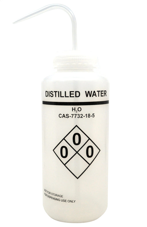 1000ml Capacity Labelled Wash Bottle for Methanol, Self Venting, Low Density Polyethylene (Discontinued)