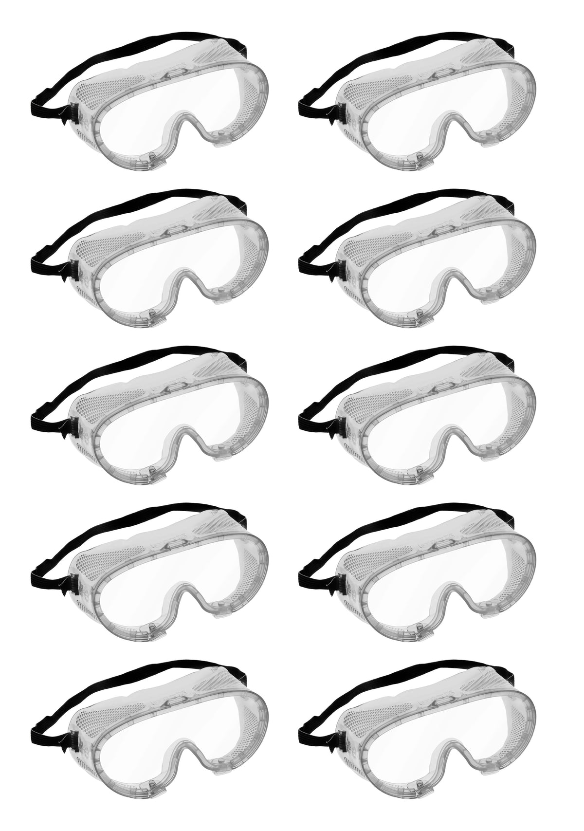 10PK Safety Goggles - Direct Vent, Anti-Fog - Adjustable Fit — Eisco Labs