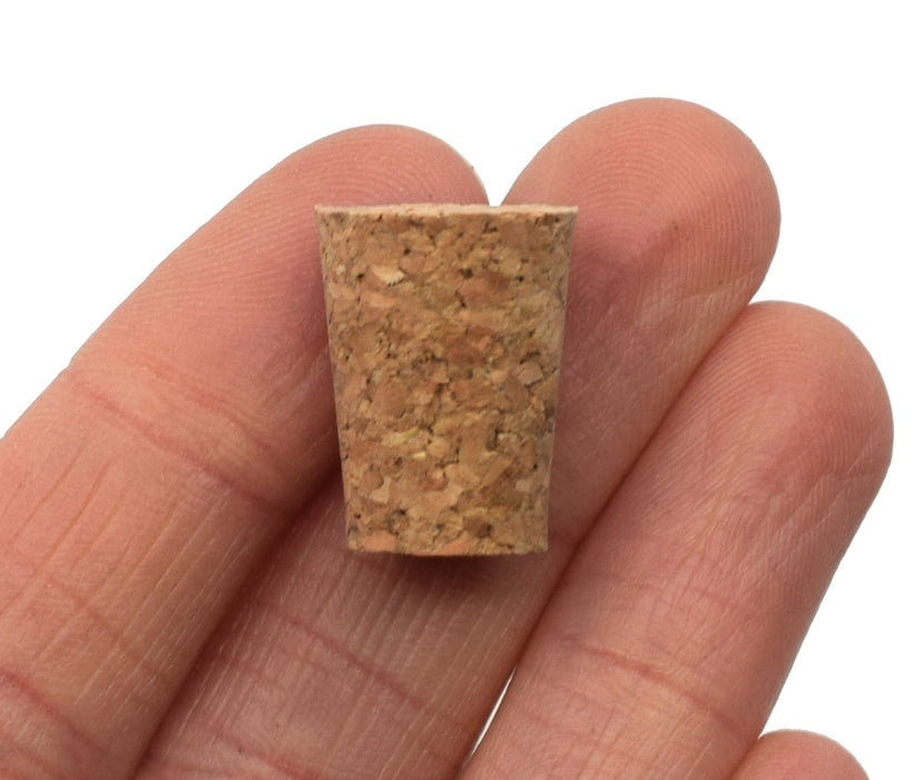 10PK Cork Stoppers, Size #3 - 10mm Bottom, 14mm Top, 19mm Length - Tapered Shape