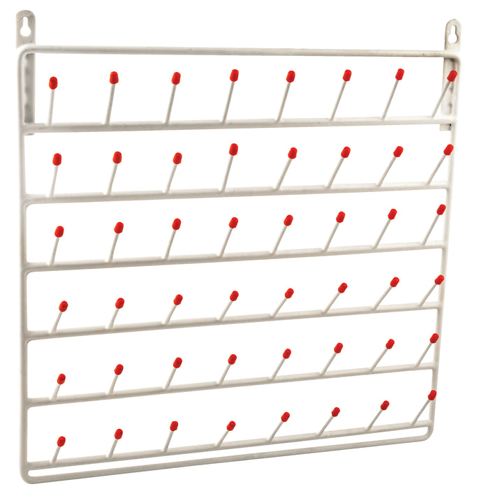 Draining Rack, 48 Pegs (2.75 Inch Pegs) - Wall Mountable, Vinyl Coated Steel - For Labware - Eisco Labs