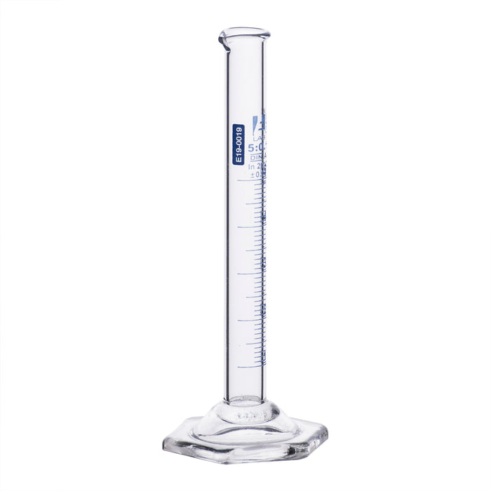 Graduated Cylinder, 5ml - Class A - Hexagonal Base - Borosilicate Glass