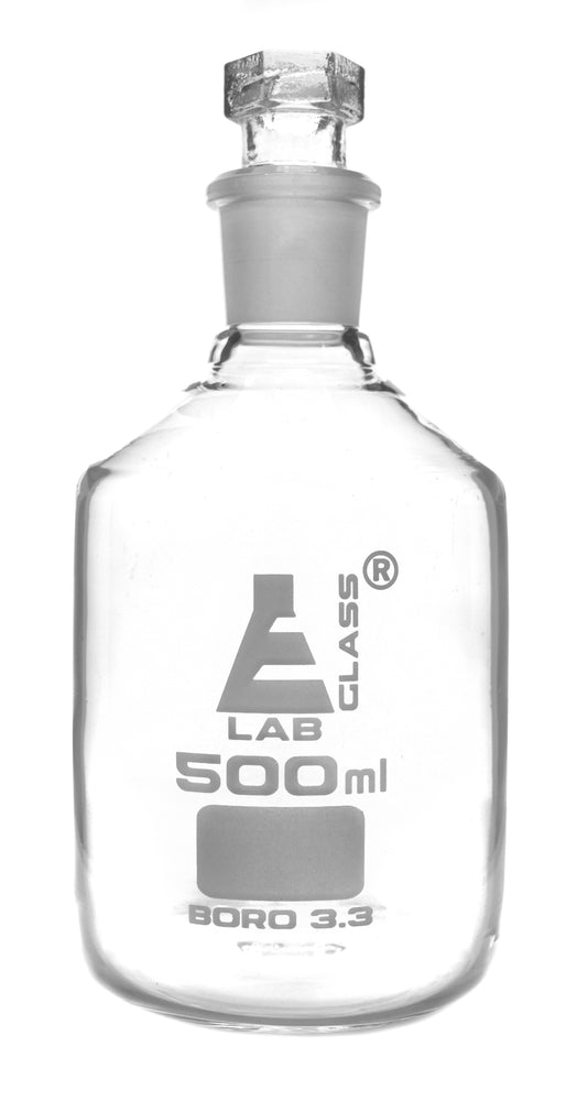 Eisco Volumetric Flask, 5000ml Class A Hexagonal, Hollow Glass Stopper