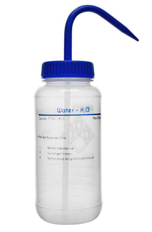 Performance Plastic Wash Bottle, Water, 500 ml - Labeled (2 Color)