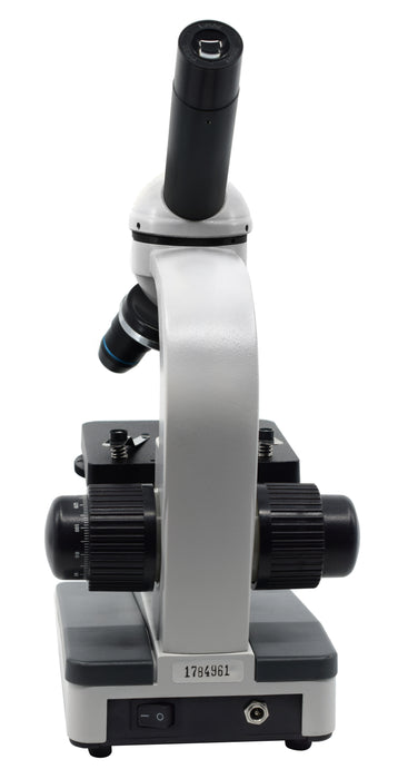 Monocular Microscope, Prime LED 101 - Adjustable LED Illumination - 360 Degree Rotatable Monocular Head - 4X, 10X, 40X Objectives - Eisco Labs