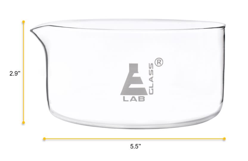 Crystallizing Dish, 900ml - Flat Bottom - Borosilicate Glass - Eisco Labs