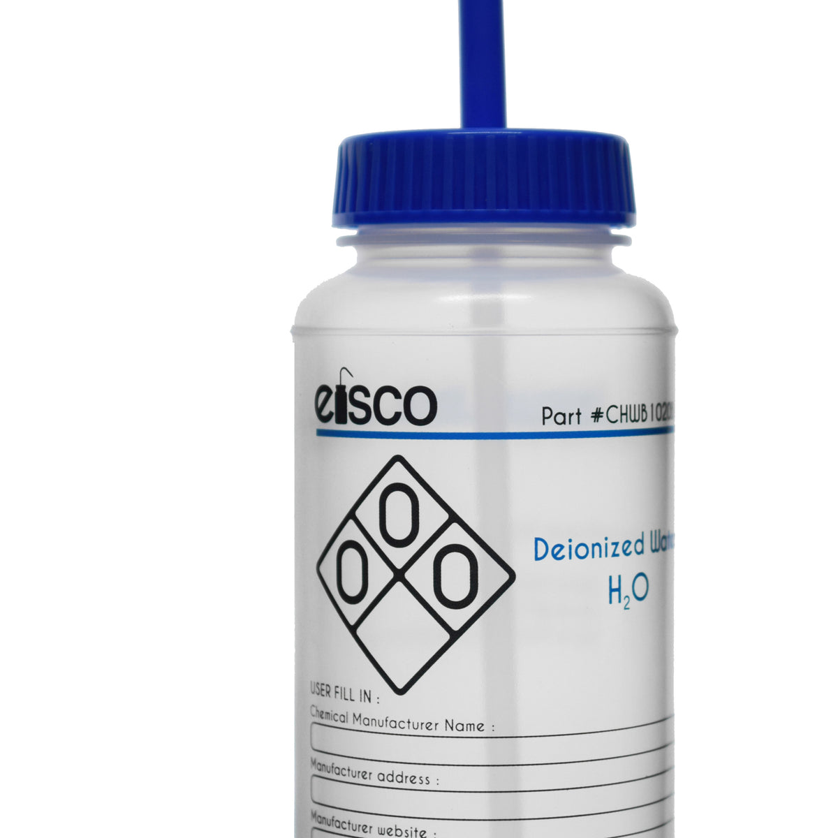 Performance Plastic Wash Bottle, Deionized Water, 500 ml - Labeled (2 —  Eisco Labs, image size:1200x1200
