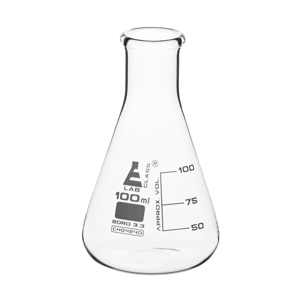 Erlenmeyer Flask, 100mL - Narrow Neck - Borosilicate Glass