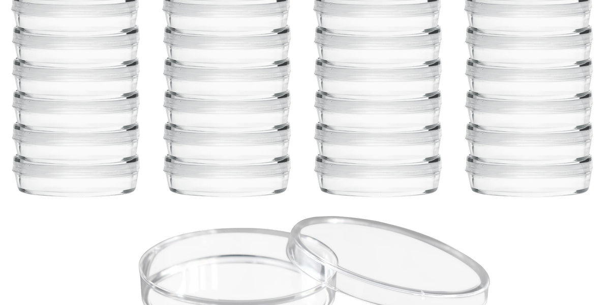 Produktbild von SyiXute 30er-Pack Sterile Petrischalen – 65/55/34 Mm, Mit Deckel + 10 Pipetten – Für Schule, Labor & Science-Fair-Projekte