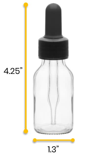 Dropping Bottle, 30ml (1oz) - Screw Cap with Glass Dropper - Soda Glass