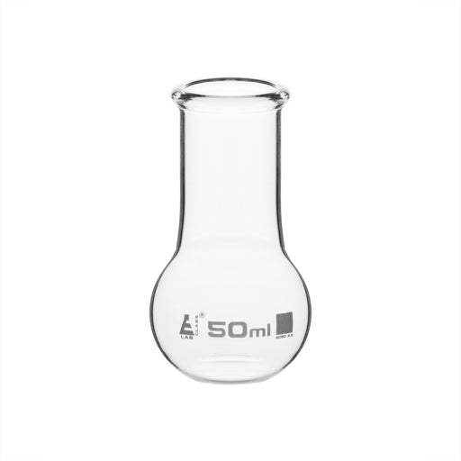 Boiling Flask, 50ml - Borosilicate Glass - Flat Bottom, Wide Neck - Eisco Labs