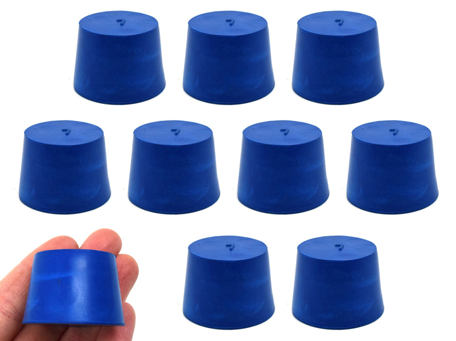 10PK Neoprene Stoppers, Solid - ASTM - Size: #7 - 30mm Bottom, 37mm Top, 25mm Length