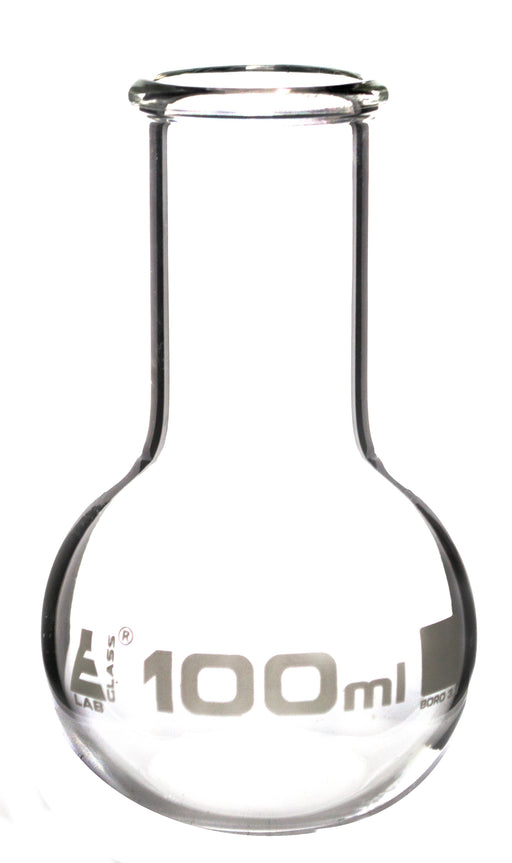 Boiling Flask, 100ml - Borosilicate Glass - Flat Bottom, Wide Neck - Eisco Labs