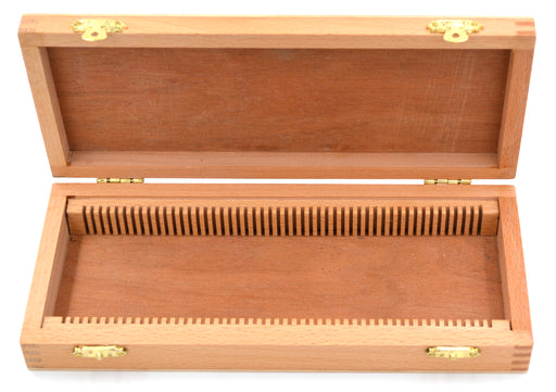 Wooden Slide Box for 50 slides, with Latches- Fits 75x25mm Slides - Eisco Labs